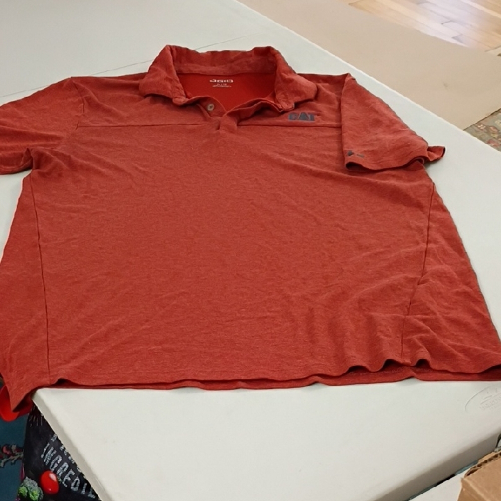 Caterpillar Men's Burnt Orange Red XL Men's Polo Shirt